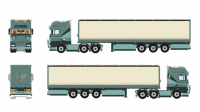 01-5075 Масштабная модель Тентованный прицеп DAF XF95 SUPER SPACE CAB 6X2 в масштабе 1 50