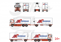 89434 Масштабная модель Рефрижераторный прицеп Nordan Volvo F16 Globetrotter в масштабе 1 50