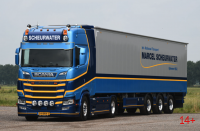 01-5558 Масштабная модель Шторный полуприцеп SCANIA S HIGHLINE CS20H 4X2 в масштабе 1 50