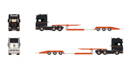 01-5397 Масштабная модель Низкорамный трал SCANIA STREAMLINE TOPLINE 6X2 в масштабе 1 50 