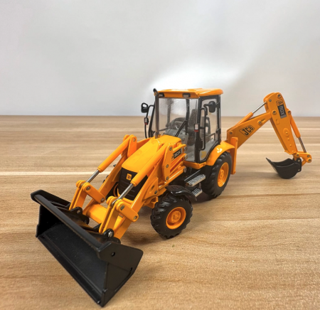 13135 Масштабная модель экскаватора погрузчика JCB 3CX в масштабе 1/50
