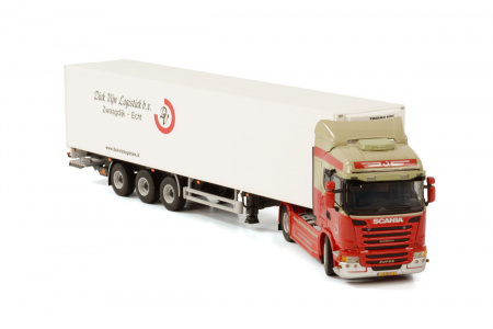 01-4081 Масштабная модель SCANIA STREAMLINE HIGHLINE 4X2 фургонный полуприцеп - 3 осный в масштабе  1:50