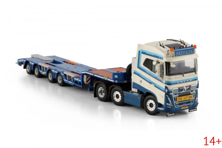 01-4311 Масштабная модель VOLVO FH5 GLOBETROTTER 6X2 4-осный самоходный полуприцеп с низкой погрузкой в масштабе 1:50