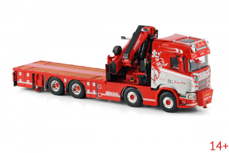 01-4444 Масштабная модель Манипулятор SCANIA R NORMAL CR20N 8X4 С FASSI 1100 + СТРЕЛА в масштабе 1 50