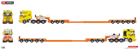01-3978  Масштабная модель Низкорамный трал MERCEDES-BENZ ACTROS MP5 SLT BIG SPACE SCHEUERLE в масштабе 1:50