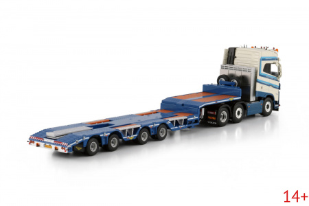 01-4311 Масштабная модель VOLVO FH5 GLOBETROTTER 6X2 4-осный самоходный полуприцеп с низкой погрузкой в масштабе 1:50