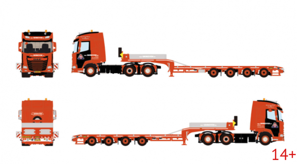 01-5515 Масштабная модель Низкорамный трал DAF XF SH WITH SKY LIGHTS 6X2 в масштабе 1 50