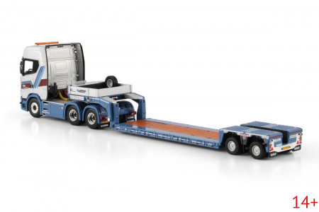 01-4649 Масштабная модель Низкорамный трал SCANIA S HIGHLINE CS20H 6X4 в масштабе 1 50