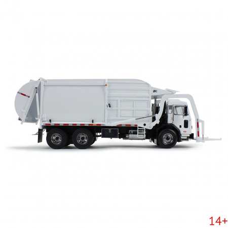 10-4193 Масштабная модель Белый Мусоровоз Peterbilt Model 520 С Фронтальным Погрузчиком Wittke И Мусорным Контейнером сувенирная продукция в масштабе 1 34