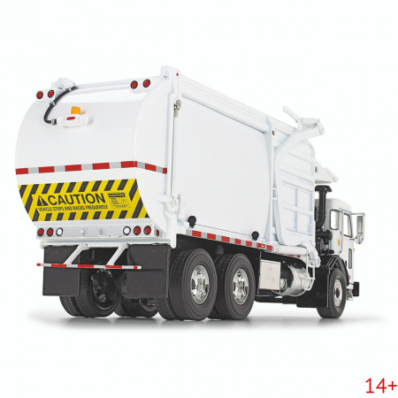 10-4193 Масштабная модель Белый Мусоровоз Peterbilt Model 520 С Фронтальным Погрузчиком Wittke И Мусорным Контейнером сувенирная продукция в масштабе 1 34