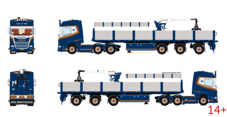 01-5371 Масштабная модель Грузовик с краном манипулятором DAF XF SH WITHOUT SKY LIGHTS MY25 6X2 в масштабе 1 50