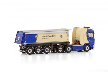 01-4160 Масштабная модель SCANIA R NORMAL CR20N 6X2 самосвальный прицеп - 3 осный в масштабе  1:50