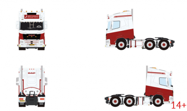 01-5386 Масштабная модель Седельный тягач DAF XF SH WITHOUT SKY LIGHTS MY25 6X2 в масштабе 1 50