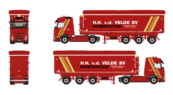 01-5369 Масштабная модель Шторный полуприцеп VOLVO FH AERO GLOBETROTTER 4X2 в масштабе 1 50 