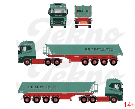 89498 Масштабная модель Самосвальный прицеп Billum Volvo FH05 Globetrotter в масштабе 1 50