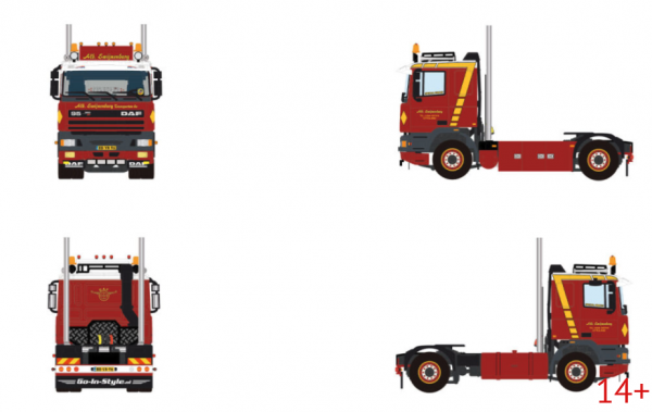 01-5412 Масштабная модель Седельный тягач DAF 95 COMFORT CAB 4X2 в масштабе 1 50