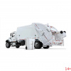 10-4213 Масштабная модель Мусоровоз Белый Mack Granite MP С Задней Загрузкой McNeilus И Мусорными Тележками сувенирная продукция в масштабе 1 34