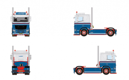 01-5322 Масштабная модель Седельный тягач SCANIA R FLAT ROOF SLEEPER CAB 4X2 в масштабе 1 50