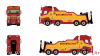 01-5006 Масштабная модель Аэродромный тягач VOLVO FH5 GLOBETROTTER FALKOM 8X4 в масштабе 1 50