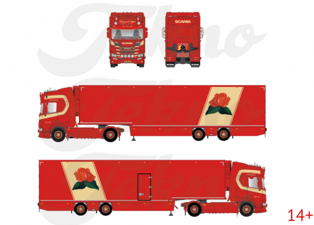 89342 Масштабная модель Рефрижераторный прицеп Fleurs van den Eijkel Scania Next Gen R530 в масштабе 1 50