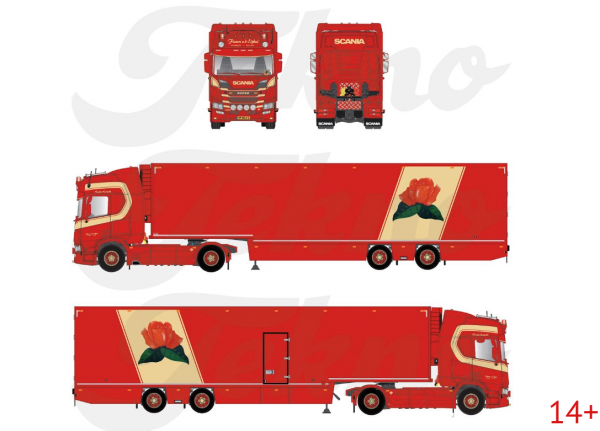 89342 Масштабная модель Рефрижераторный прицеп Fleurs van den Eijkel Scania Next Gen R530 в масштабе 1 50