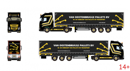 01-5366 Масштабная модель Тентованный прицеп VOLVO FH AERO GLOBETROTTER XL 4X2 в масштабе 1 50