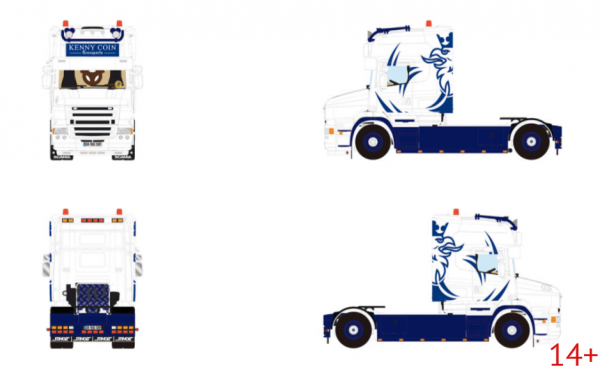 01-5559 Масштабная модель Седельный тягач SCANIA T5 TORPEDO TOPLINE 4X2 в масштабе 1 50