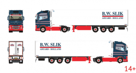 01-4998 Масштабная модель Рефрижераторный прицеп VOLVO FH5 GLOBETROTTER XL 4X2 в масштабе 1 50