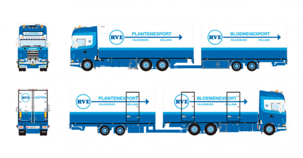 01-5223 Масштабная модель Рефрижераторный прицеп SCANIA R4 TOPLINE RIGED REEFER TRUCK 6X2 в масштабе 1 50 