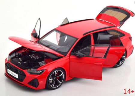 KF023-4 Масштабная модель легковой автомобиль Audi RS6 Avant Red 2021 года в масштабе 1/18