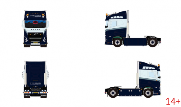 01-5356 Масштабная модель Седельный тягач VOLVO FH5 GLOBETROTTER 4X2 в масштабе 1 50