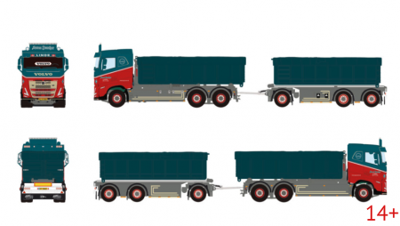 01-5298 Масштабная модель Самосвальный прицеп VOLVO FH5 MY2024 SLEEPER CAB 6X2 в масштабе 1 50
