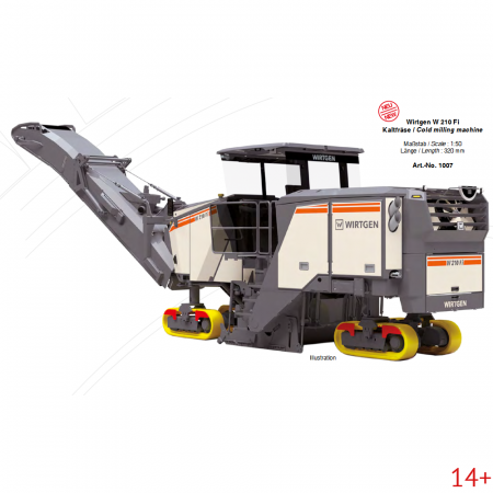 1007 Масштабная модель Wirtgen W210 Fi холодный фрезерный станок сувенирная продукция в масштабе 1:50