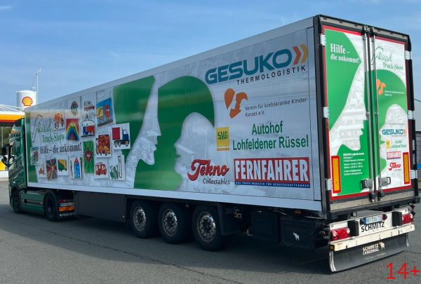 88419 Масштабная модель Рефрижераторный прицеп Gesuko Russel Truckshow Volvo FH04 в масштабе 1 50