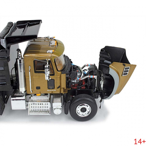 10-4244 Масштабная модель Золотой/Черный Mack Granite MP Самосвал сувенирная продукция в масштабе 1 34
