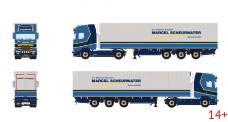 01-5558 Масштабная модель Шторный полуприцеп SCANIA S HIGHLINE CS20H 4X2 в масштабе 1 50