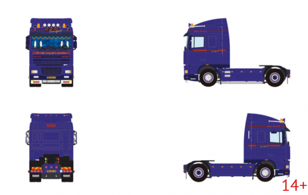 01-5474 Масштабная модель Седельный тягач DAF 95XF SPACE CAB 4X2 в масштабе 1 50