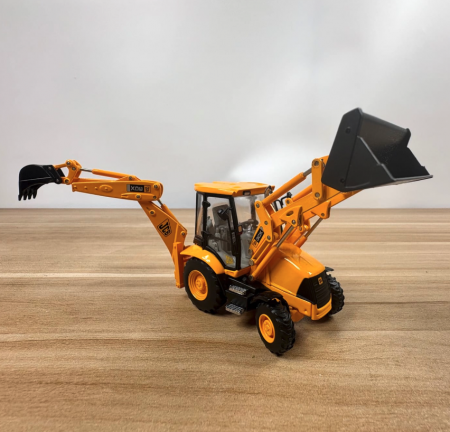 13135 Масштабная модель экскаватора погрузчика JCB 3CX в масштабе 1/50