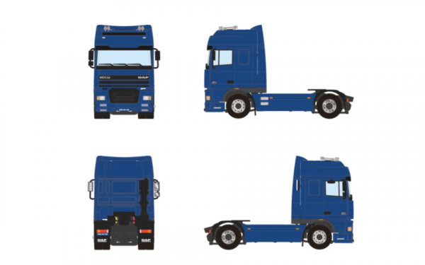 04-2275 Масштабный модель Седельный тягач DAF 95XF SUPER SPACE CAB 4X2 в масштабе 1 50