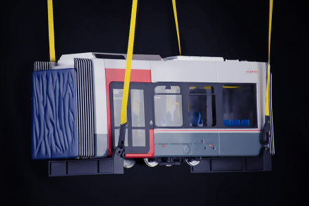 33-0183 ТРАМВАЙНОЕ ОТДЕЛЕНИЕ С ПОДЪЕМНЫМИ БЛОКАМИ  в масштабе 1:50