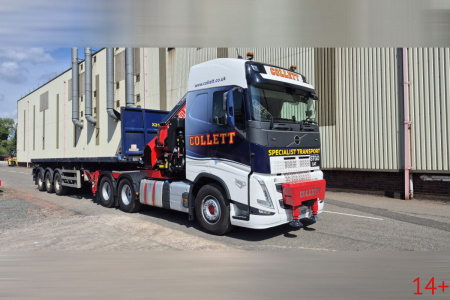 01-5585 Масштабная модель Манипулятор VOLVO FH5 MY2024 GLOBETROTTER 6X4 в масштабе 1 50