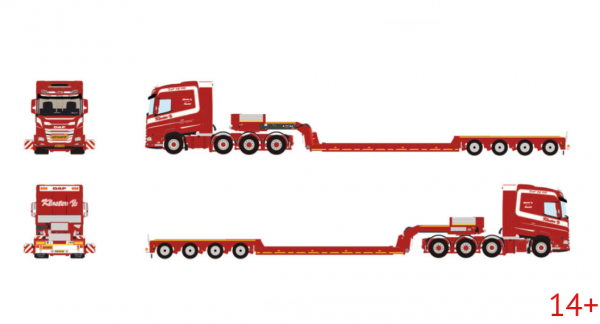 01-5464 Масштабная модель Низкорамный трал DAF XG 8X4 в масштабе 1 50
