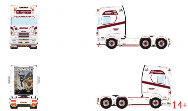 01-4812 Масштабная модель Седельный тягач SCANIA S HIGHLINE CS20H 6X2 в масштабе 1 50