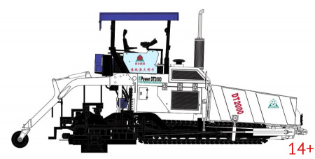 61-2005 Масштабная модель POWER DT2000 PAVER BLUE/WHITE Асфальтоукладчик сувенирная продукция в масштабe 1:50