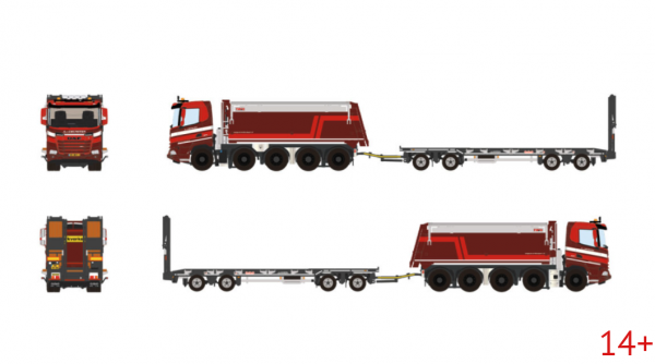 01-5533 Масштабная модель Самосвальный прицеп DAF XF DL MY25 TIPPER TRUCK 10X4 в масштабе 1 50