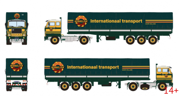01-4762 Масштабная модель Тентованный прицеп VOLVO F88 4X2 в масштабе 1 50 
